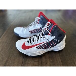 Nike Lunar Hyperdunk + White Blue‎ Red USA 2012 Size 7.5 Used 524934-102